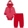Little Me Clothes for Baby Gender Neutral Holiday Reindeer Bodysuit and Pant Set, 3 Months to 12 Months(Reindeer Red)
