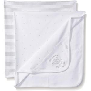 Little Me Baby Welcome To The World 2 Pack Receiving Blankets, White, One Size