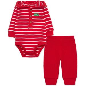 Little Me Clothes for Baby Gender Neutral Holiday Reindeer Bodysuit and Pant Set, 3 Months to 12 Months(Reindeer Christmas Red)