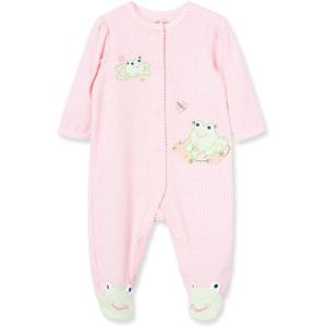 Little Me Clothes for Baby Girls’ 100% Cotton Scratch-Free Tag Footie Sleeper, Preemie to 9 Months