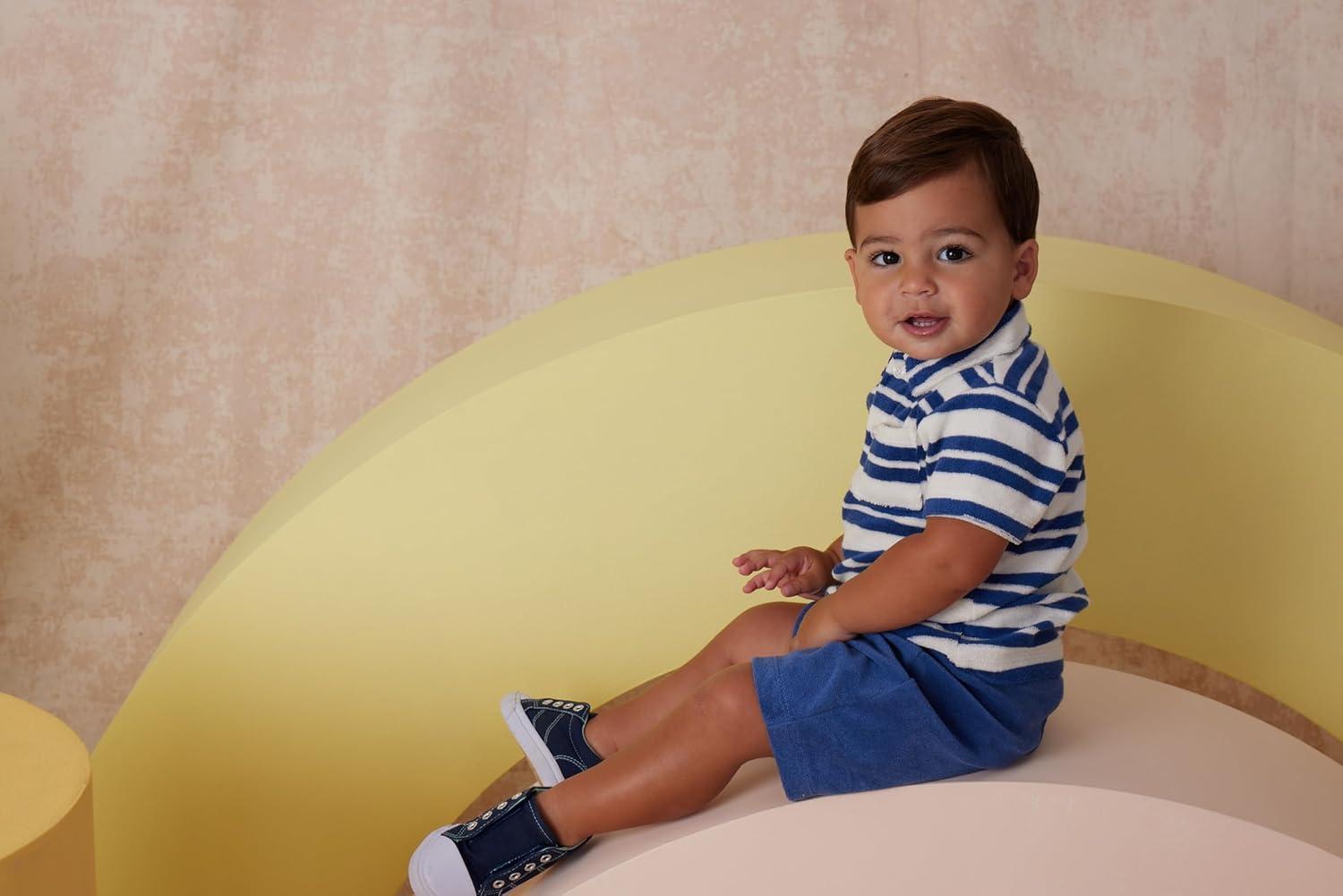 imageLittle Me Clothes for Baby Boys Terry Short and Polo Shirt Set 12 Months 4 ToddlerRed