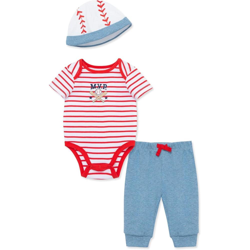 imageLittle Me Baby Boys Bodysuit and Pant Set 312 Months