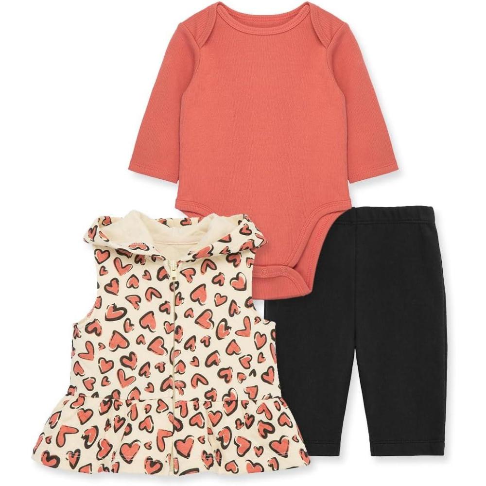 imageLittle Me Clothes for Baby Girls and Baby Boys 3Piece Jacket Pant and Vest Set 012 Months