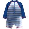 Little Me Clothes for Baby Boys’ Long Sleeve Full Coverage Rash Guard Suit, 6-24 Months(Blue Stripe)