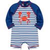 Little Me Clothes for Baby Boys’ Long Sleeve Full Coverage Rash Guard Suit, 6-24 Months(Blue Stripe)