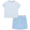 Little Me Clothes for Baby Boys’ Terry Short and Polo Shirt Set, 12 Months – 4 Toddler(Blue Gingham)