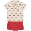 Little Me Clothes for Baby Boys’ Terry Short and Polo Shirt Set, 12 Months – 4 Toddler(Red)