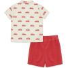 Little Me Clothes for Baby Boys’ Terry Short and Polo Shirt Set, 12 Months – 4 Toddler(Red)