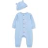Little Me Clothes for Baby Boys’ Blue Cable Coverall and Hat, 12 Months