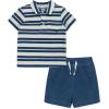 Little Me Clothes for Baby Boys’ Terry Short and Polo Shirt Set, 12 Months – 4 Toddler(Navy)