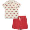 Little Me Clothes for Baby Boys’ Terry Short and Polo Shirt Set, 12 Months – 4 Toddler(Red)