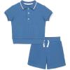Little Me Simply Essential Solids 100% Organic Clothes for Baby Boys’ 2-Piece Short Set, 12 Months – 4 Toddler
