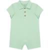 Little Me Simply Essential Solids 100% Organic Clothes for Baby Boys’ Collared Polo Romper, 3-12 Months(Green)