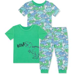 Little Me Clothes for Baby Boys’ 3-Piece Pajamas, 12 Months – 4 Toddler(Green)