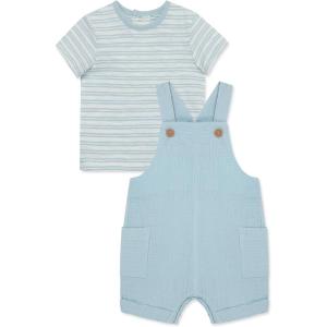 Little Me Clothes for Baby Boys’ Blue Short Sleeve Shortall Sets, Baby Blue, 9 Months