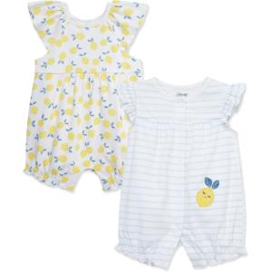 Little Me Clothes for Baby Girls’ 2-Pack Rompers, 3 Months – 12 Months(Yellow Lemons)