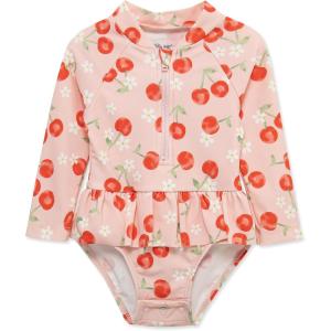 Little Me Clothes for Baby Girls’ Full Coverage Rash Guard, 6 Months – 4 Toddler(Chrystal Rose/Pink)