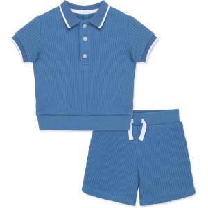 Little Me Simply Essential Solids 100% Organic Clothes for Baby Boys’ 2-Piece Short Set, 12 Months – 4 Toddler