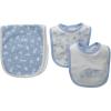 Little Me Boys’ 3-Piece Bib & Burp Cloth Set(Blue/White)