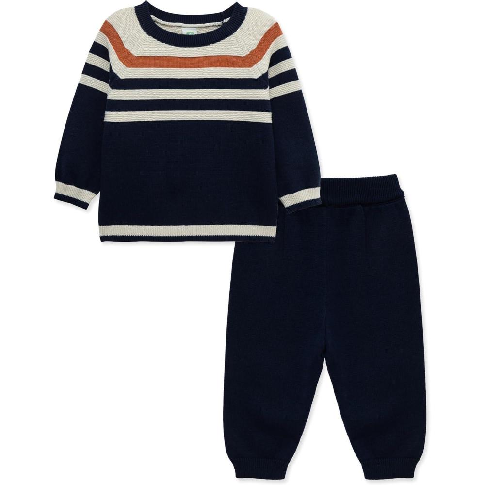 imageLittle Me Clothes for Baby Boys and Girls Fall Cold Weather Sweater and Pant Sets 3 Months to 4 ToddlerDress Blues