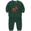 Little Me Clothes for Baby Boys’ and Girls’ Fall Cold Weather Sweater and Pant Sets, 3 Months to 4 Toddler(Green Deer)
