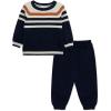Little Me Clothes for Baby Boys’ and Girls’ Fall Cold Weather Sweater and Pant Sets, 3 Months to 4 Toddler(Dress Blues)
