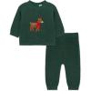 Little Me Clothes for Baby Boys’ and Girls’ Fall Cold Weather Sweater and Pant Sets, 3 Months to 4 Toddler(Green Deer)