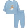 Little Me Clothes for Baby Boys’ and Girls’ Fall Cold Weather Sweater and Pant Sets, 3 Months to 4 Toddler(Placid Blue Puppy)