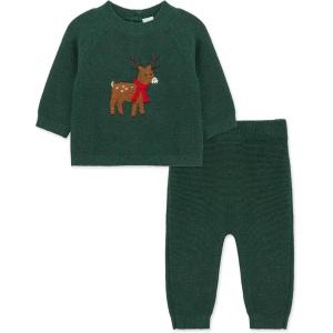 Little Me Clothes for Baby Boys’ and Girls’ Fall Cold Weather Sweater and Pant Sets, 3 Months to 4 Toddler(Green Deer)