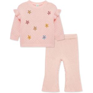 Little Me Clothes for Baby Boys’ and Girls’ Fall Cold Weather Sweater and Pant Sets, 3 Months to 4 Toddler(Pearl Blush)