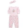 Little Me Baby Girls’ 3-Pc 100% Cotton, Bodysuit, Matching Headband and Pant Set, 3 Months to 24 Months(Pink Western)