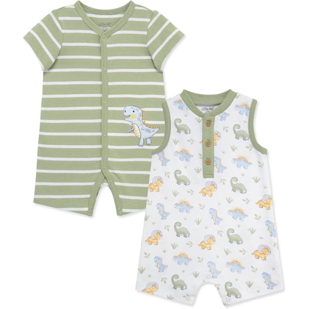 imageLittle Me Baby Boys 2pack of RompersResedaMulti