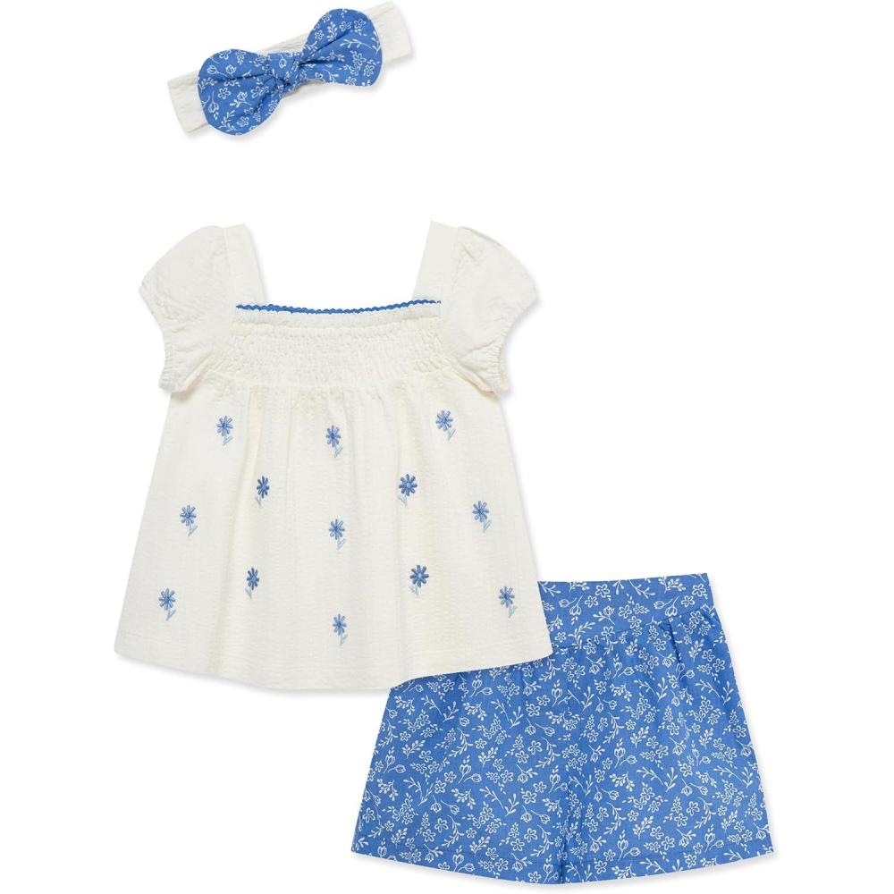 imageLittle Me Clothes for Baby Boys Terry Short and Polo Shirt Set 12 Months 4 ToddlerWhisper White