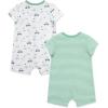 Little Me Baby Boys 2-pack of Rompers(Neptune Green/Multi)