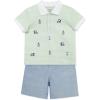 Little Me Clothes for Baby Boys’ Cotton Polo Short-Sleeve and Shorts Set, 12 Months – 4 Toddler(Blue Check)