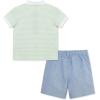 Little Me Clothes for Baby Boys’ Cotton Polo Short-Sleeve and Shorts Set, 12 Months – 4 Toddler(Blue/Green Madras Plaid)