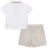 Little Me Clothes for Baby Boys’ Cotton Polo Short-Sleeve and Shorts Set, 12 Months – 4 Toddler(White/Sesame)