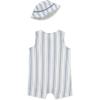 Little Me Clothes for Baby Boys’ Gauze Romper and Hat Set, 3-12 Months(Infinity/Whisper White)