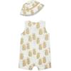 Little Me Clothes for Baby Boys’ Gauze Romper and Hat Set, 3-12 Months(Whisper White/Sesame)
