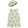 Little Me Clothes for Baby Boys’ Terry Romper and Coordinating Hat Set, 3 Months to 12 Months(Dewkist/Mistletoe)
