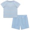 Little Me Clothes for Baby Boys’ Terry Short and Polo Shirt Set, 12 Months – 4 Toddler(Chambray Blue/Bright White)