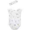Little Me Clothes for Baby Girls’ 100% Cotton Woven Bubble Romper and Headband Set, 3 to 12 Months(Floral Eyelet)
