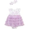 Little Me Clothes for Baby Girls’ Popover Bodysuit Dress and Headband Set, 3-12 Months(Lilac)