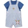 Little Me baby-boys 2-piece Tee Shirt and Shortall Set(Blue Stripe)