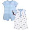 Little Me Baby Boys 2-pack of Rompers(Blue Bell/Multi)