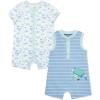 Little Me Baby Boys 2-pack of Rompers(Placid Blue/Multi)
