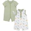 Little Me Baby Boys 2-pack of Rompers(Reseda/Multi)