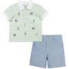 Little Me Clothes for Baby Boys’ Cotton Polo Short-Sleeve and Shorts Set, 12 Months – 4 Toddler(Blue Check)