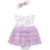 Little Me Clothes for Baby Girls’ Popover Bodysuit Dress and Headband Set, 3-12 Months(Lilac)