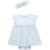 Little Me Clothes for Baby Girls’ Popover Bodysuit Dress and Headband Set, 3-12 Months(Nantucket Breeze)